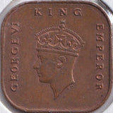 1943 1 CENT MALAYA - WORLD COINS - Cambridgeshire Coins