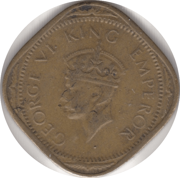 1943 2 ANNAS INDIA - WORLD COINS - Cambridgeshire Coins