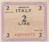 1943 2 LIRE ITALIAN BANKNOTE REF 192 - World Banknotes - Cambridgeshire Coins