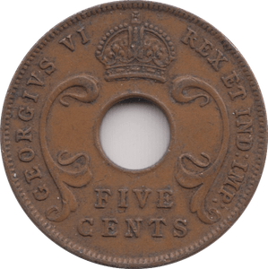 1943 5 CENTS EAST AFRICA - WORLD COINS - Cambridgeshire Coins