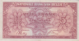 1943 5 FRANCS BANKNOTE BELGIUM REF 1468 - World Banknotes - Cambridgeshire Coins