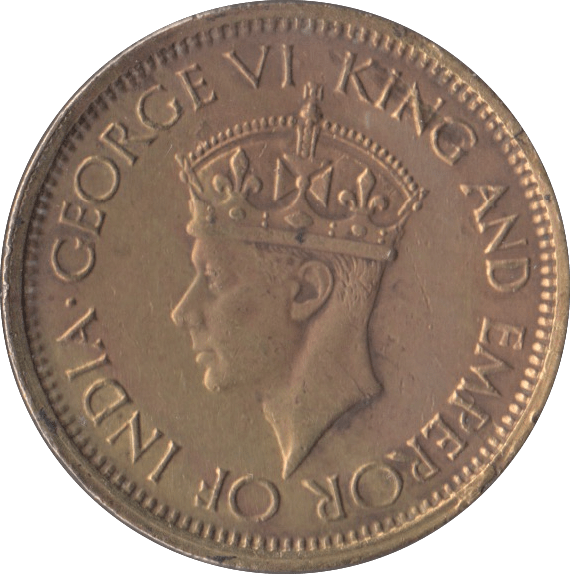 1943 50 CENTS CEYLON - WORLD COINS - Cambridgeshire Coins