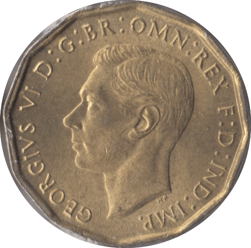 1943 BRASS THREEPENCE ( BU ) - Threepence - Cambridgeshire Coins