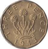 1943 BRASS THREEPENCE ( BU ) - Threepence - Cambridgeshire Coins