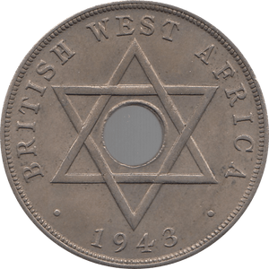 1943 COPPER/NICKLE PENNY BRITISH WEST AFRICA REF H156 - WORLD COINS - Cambridgeshire Coins