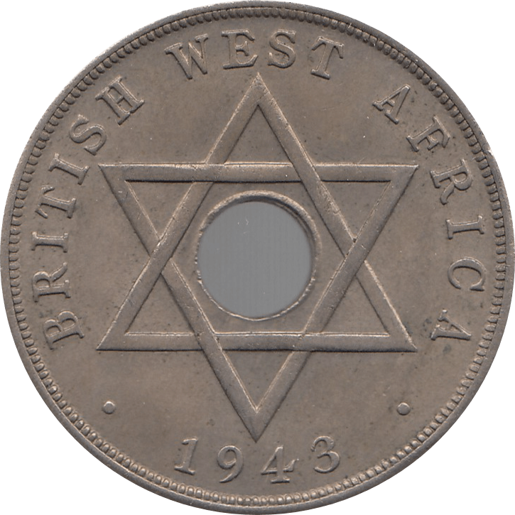 1943 COPPER/NICKLE PENNY BRITISH WEST AFRICA REF H156 - WORLD COINS - Cambridgeshire Coins