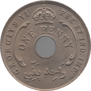 1943 COPPER/NICKLE PENNY BRITISH WEST AFRICA REF H156 - WORLD COINS - Cambridgeshire Coins