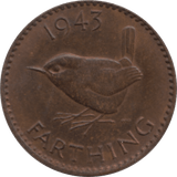 1943 FARTHING 2 ( BU ) 15 - Farthing - Cambridgeshire Coins