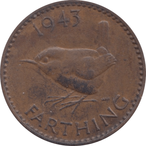 1943 FARTHING ( EF ) - Farthing - Cambridgeshire Coins