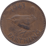 1943 FARTHING ( EF ) - Farthing - Cambridgeshire Coins