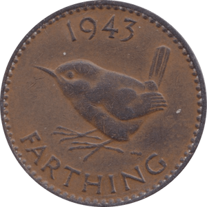 1943 FARTHING ( EF ) - Farthing - Cambridgeshire Coins