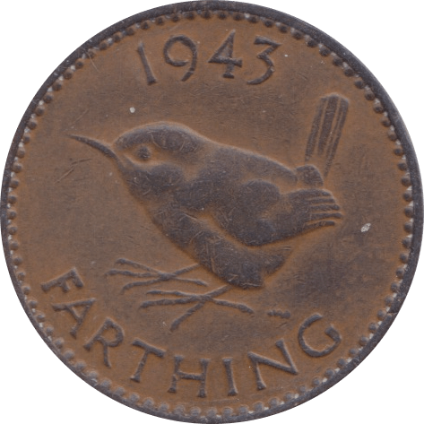 1943 FARTHING ( EF ) - Farthing - Cambridgeshire Coins