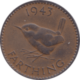 1943 FARTHING ( EF ) - Farthing - Cambridgeshire Coins