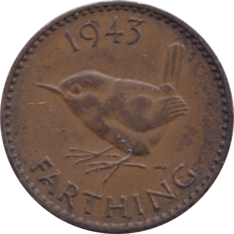 1943 FARTHING ( UNC ) 1 - Farthing - Cambridgeshire Coins