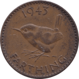 1943 FARTHING ( UNC ) 1 - Farthing - Cambridgeshire Coins