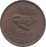 1943 FARTHING ( UNC ) - Farthing - Cambridgeshire Coins