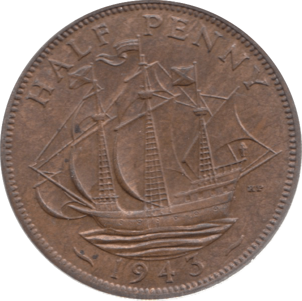 1943 HALFPENNY ( UNC ) 26 - Halfpenny - Cambridgeshire Coins