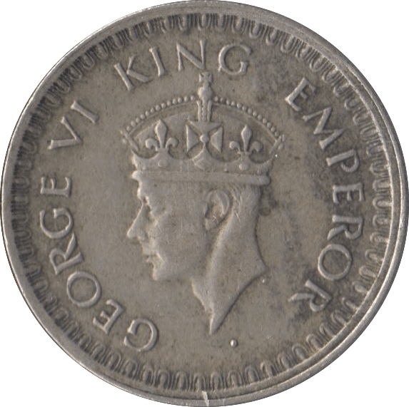 1943 INDIA HALF RUPEE - WORLD COINS - Cambridgeshire Coins