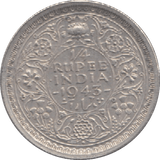 1943 INDIA QUARTER RUPEE - WORLD COINS - Cambridgeshire Coins