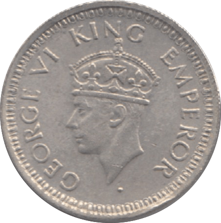 1943 INDIA QUARTER RUPEE - WORLD COINS - Cambridgeshire Coins