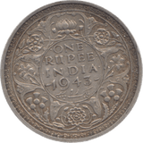 1943 INDIA SILVER ONE RUPEE - WORLD COINS - Cambridgeshire Coins