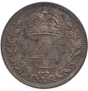 1943 MAUNDY FOURPENCE ( UNC ) - Maundy Coins - Cambridgeshire Coins