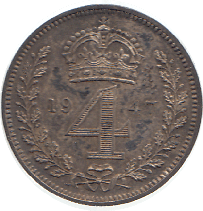 1943 MAUNDY FOURPENCE ( UNC ) - Maundy Coins - Cambridgeshire Coins