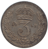 1943 MAUNDY THREEPENCE ( UNC ) - Maundy Coins - Cambridgeshire Coins