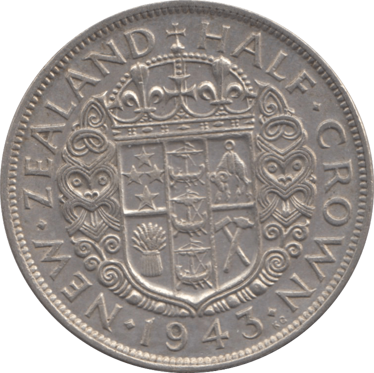 1943 NEW ZEALAND SILVER HALFCROWN - SILVER WORLD COINS - Cambridgeshire Coins