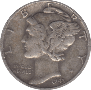 1943 ONE DIME USA - WORLD COINS - Cambridgeshire Coins