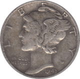 1943 ONE DIME USA - WORLD COINS - Cambridgeshire Coins