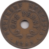 1943 ONE PENNY RHODESIA/ ZIMBABWE - WORLD COINS - Cambridgeshire Coins