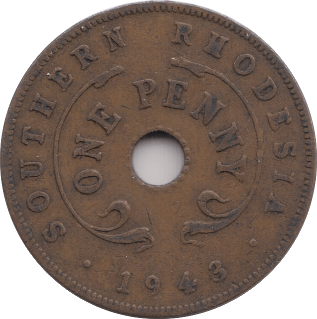 1943 ONE PENNY SOUTHERN RHODESIA / ZIMBABWE - WORLD COINS - Cambridgeshire Coins