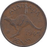 1943 PENNY AUSTRALIA - WORLD COINS - Cambridgeshire Coins