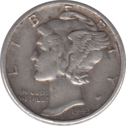 1943 SILVER 1 DIME USA - SILVER WORLD COINS - Cambridgeshire Coins