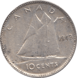 1943 SILVER 10 CENTS CANADA - SILVER WORLD COINS - Cambridgeshire Coins