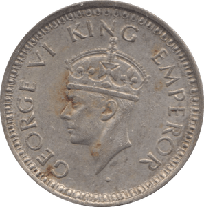 1943 SILVER 1/4 RUPEE INDIA 4 - SILVER WORLD COINS - Cambridgeshire Coins