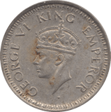 1943 SILVER 1/4 RUPEE INDIA 4 - SILVER WORLD COINS - Cambridgeshire Coins