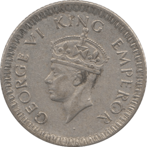 1943 SILVER 1/4 RUPEE INDIA 6 - SILVER WORLD COINS - Cambridgeshire Coins