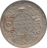 1943 SILVER 1/4 RUPEE INDIA - SILVER WORLD COINS - Cambridgeshire Coins