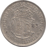 1943 SILVER 2 1/2 SHILLING SOUTH AFRICA - SILVER WORLD COINS - Cambridgeshire Coins