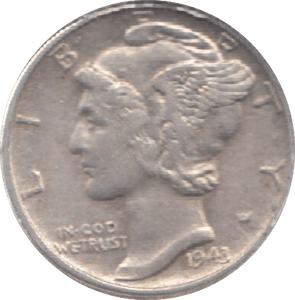 1943 SILVER DIME USA - SILVER WORLD COINS - Cambridgeshire Coins
