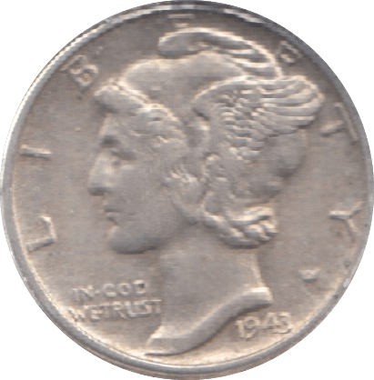1943 SILVER DIME USA - SILVER WORLD COINS - Cambridgeshire Coins