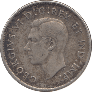 1943 SILVER FIFTY CENTS CANADA - SILVER WORLD COINS - Cambridgeshire Coins