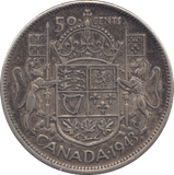 1943 SILVER FIFTY CENTS CANADA - SILVER WORLD COINS - Cambridgeshire Coins