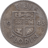 1943 SILVER FLORIN FIJI REF H81 - SILVER WORLD COINS - Cambridgeshire Coins