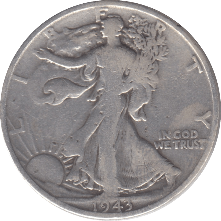 1943 SILVER HALF DOLLAR USA A - WORLD SILVER COINS - Cambridgeshire Coins