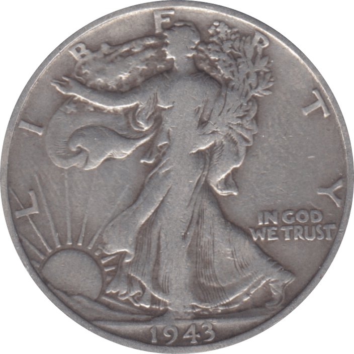 1943 SILVER HALF DOLLAR USA B - WORLD SILVER COINS - Cambridgeshire Coins