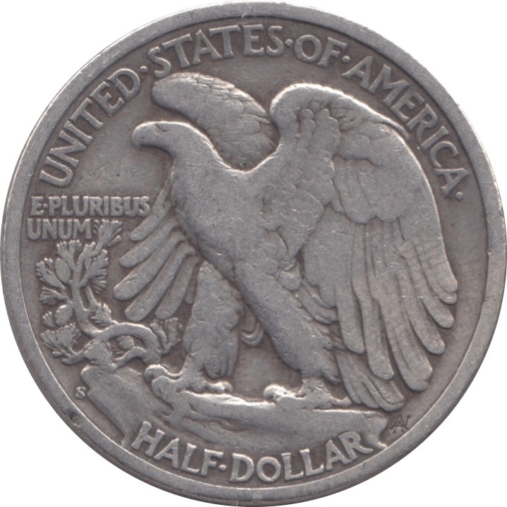 1943 SILVER HALF DOLLAR USA B - WORLD SILVER COINS - Cambridgeshire Coins
