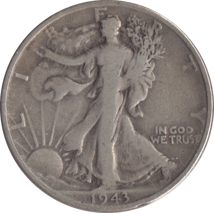 1943 SILVER HALF DOLLAR USA - SILVER WORLD COINS - Cambridgeshire Coins
